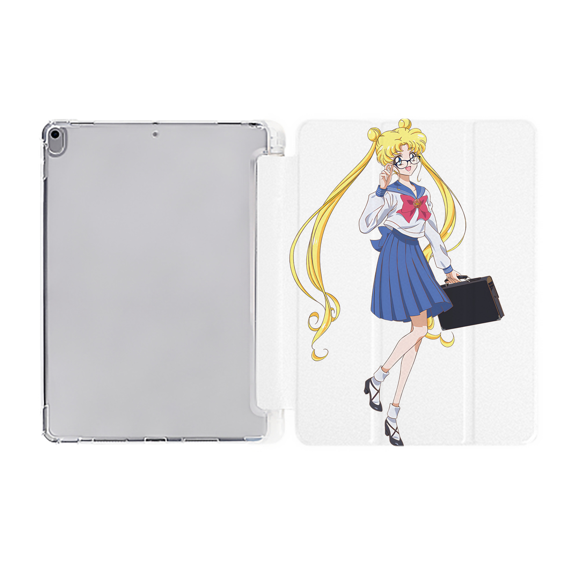 （画像用） 美少女戦士セーラームーン 愛野 美奈子 あいの みなこ Sailor Moon Aino Minako IPad ケース ペン収納付き 三つ折りスタンド PUレザー×シリコン 対応機種9.5/10.5/10.9インチ
